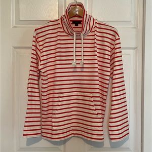 J. Crew Striped Funnel Neck Pullover